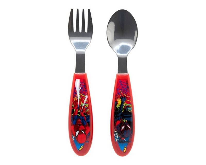 Spiderman Kinderbesteck Set 2-teilig – Löffel & Gabel mit Motivgriffen (2-tlg), 1 Personen von Spiderman
