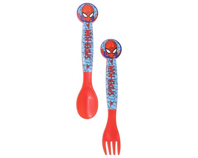 Spiderman Kinderbesteck Set 2-teilig – Löffel & Gabel mit Motivgriffen (2-tlg), 1 Personen von Spiderman