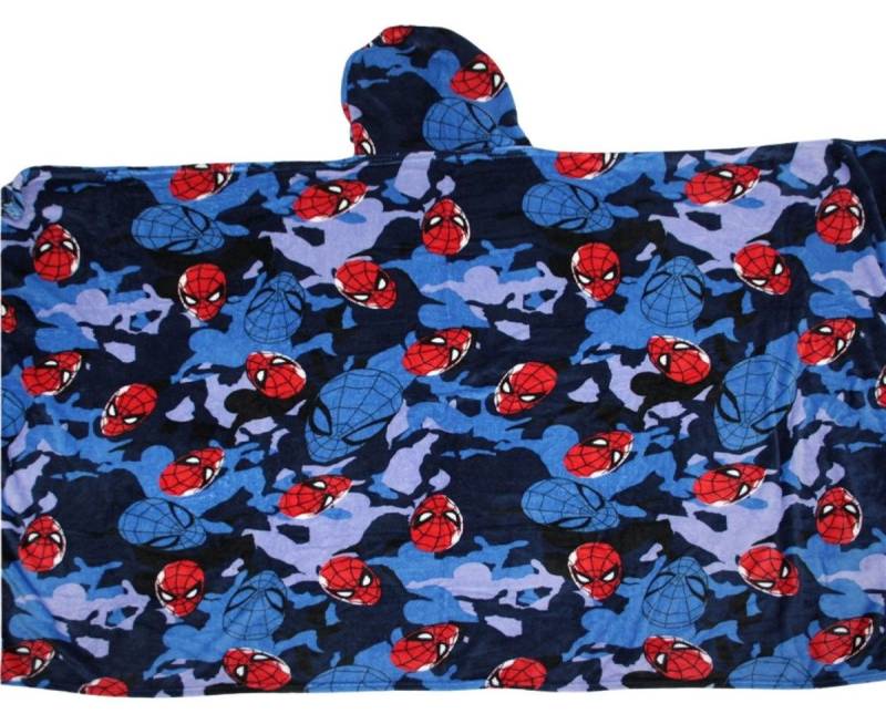 Wohndecke - Kuscheldecke mit Kapuze für Kinder – weich & wärmend – 120x150 cm, Spiderman, ideal zum Einkuscheln, perfekt für Kinder von Spiderman