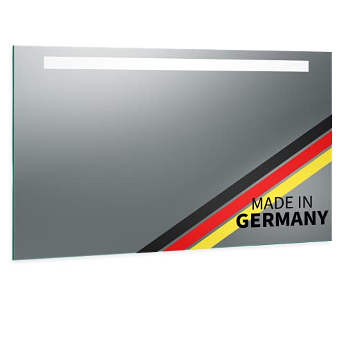 Spiegel ID Biella: LED Badspiegel mit Beleuchtung 140x80cm (Breite x Höhe) - nach Wunsch anpassen - Made in Germany - Beleuchtung: Oben - Lichtfarbe: kaltweiß von Spiegel ID dein.Spiegel.online