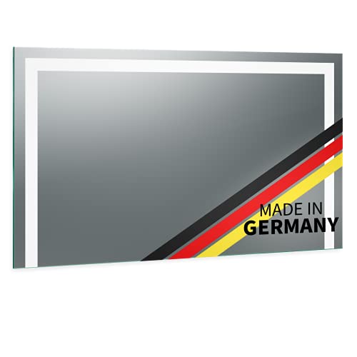 Spiegel ID Noera: LED Badspiegel mit Beleuchtung 110x80cm (Breite x Höhe) - nach Wunsch anpassen - Made in Germany - Beleuchtung: Links Oben rechts - Lichtfarbe: neutralweiß von Spiegel ID dein.Spiegel.online