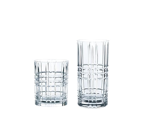 Spiegelau & Nachtmann, 12-teiliges Becher-Set, 6x Tumbler Square (345 ml), 6x Longdrink Square (445 ml), Kristallglas, Highland, 101754 von Nachtmann