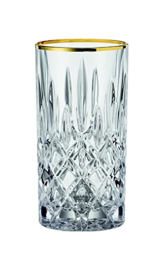 Spiegelau & Nachtmann, 2-teiliges Longdrink Set, Longdrinkglas mit Goldrand, Kristallglas, 375 ml, Noblesse Gold Edition, 104031, Durchsichtig von Spiegelau & Nachtmann