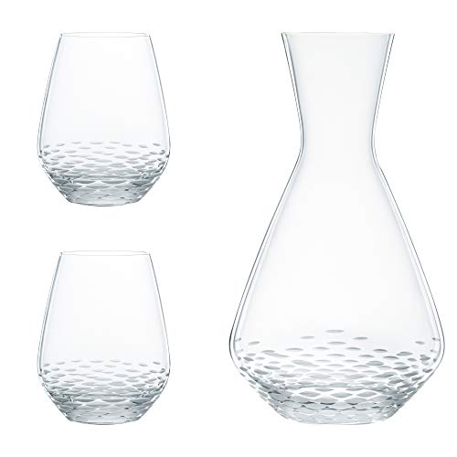 Spiegelau & Nachtmann, 3-teiliges Dekanter-Set, Karaffe (1,4 l) + 2x Gläser (460 ml), Mosaik, 102437 von Nachtmann