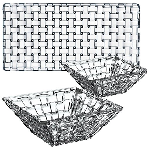 Nachtmann 3-teiliges Servierset aus 1x Platte 28x14 cm und 2x Schalen Ø 12 cm, Bossa Nova, 90026, Servierplatte und Servierschalen aus Kristallglas, spülmaschinenfest Nachtmann 3-teiliges Servierset aus 1x Platte 28x14 cm und 2x Schalen Ø 12 cm, Bossa Nova, 90026, Servierplatte und Servierschalen aus Kristallglas, spülmaschinenfest von Nachtmann
