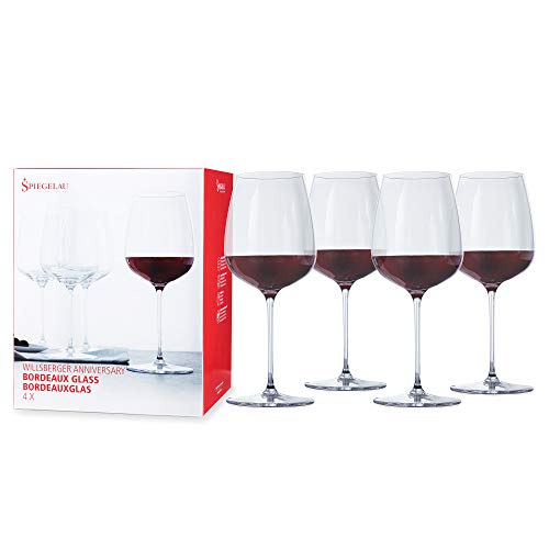 Spiegelau 4-teiliges Bordeauxglas Set, Weingläser, Kristallglas, 635 ml, Willsberger Anniversary, 1416177 von Spiegelau