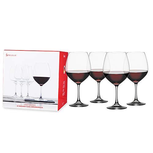 Spiegelau 4-teiliges Burgunderglas Set, Weingläser, Kristallglas, 710 ml, Vino Grande, 4510270 von Spiegelau