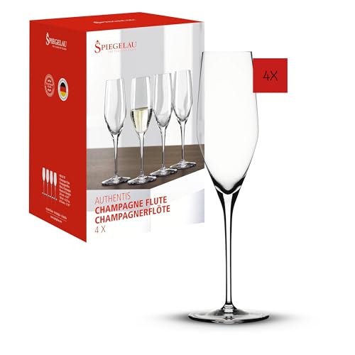 Spiegelau 4-teiliges Champagnerflöten-Set, Sektgläser, Kristallglas, 190 ml, Authentis, 4400187 von Spiegelau