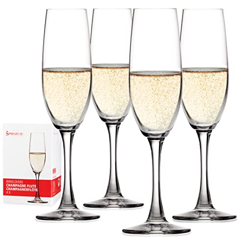 Spiegelau Champagner Gläser 190 ml, 4 Stück, Winelovers, 4090187, Champagnerflöten aus Kristallglas, Sektgläser spülmaschinenfest von Spiegelau