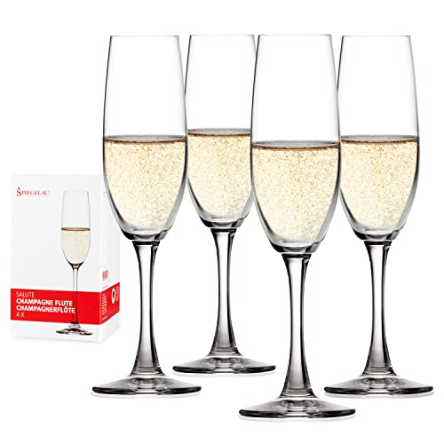 Spiegelau 4-teiliges Champagnerflöten-Set, Sektgläser, Kristallglas, 210 ml, Salute, 4720175 von Spiegelau