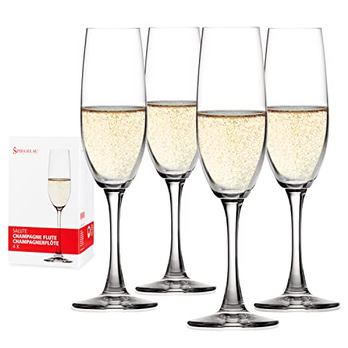 Spiegelau Champagner Gläser 210 ml, 4 Stück, Salute, 4720175, Champagnerflöten aus Kristallglas, Sektgläser spülmaschinenfest Spiegelau Champagner Gläser 210 ml, 4 Stück, Salute, 4720175, Champagnerflöten aus Kristallglas, Sektgläser spülmaschinenfest von Spiegelau