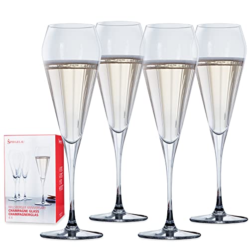 Spiegelau & Nachtmann, 4-teiliges Champagnerglas-Set, Kristallglas, 240 ml, Willsberger Anniversary, 1416175 von Spiegelau