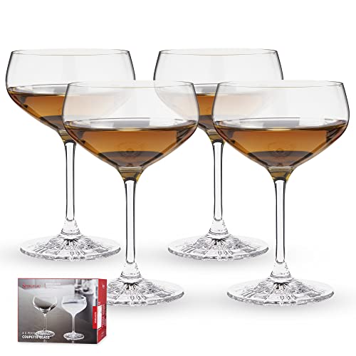 Spiegelau 4-teiliges Cocktailschalen-Set, Champagnerschale/Coupette Glas, Kristallglas, 235 ml, Perfect Serve, 4500174 von Spiegelau