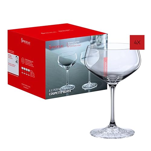 Spiegelau 4-teiliges Cocktailschalen-Set, Champagnerschale/Coupette Glas, Kristallglas, 235 ml, Perfect Serve, 4500174 von Spiegelau