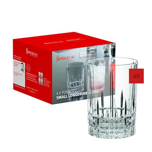 Spiegelau Longdrinkgläser 4er Set, 240 ml, Perfect Serve, 4500172, Cocktailgläser aus Kristallglas, Trinkgläser spülmaschinenfest, Klar von Spiegelau