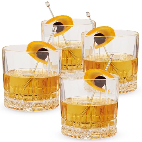 Spiegelau Whisky Glas D.O.F. 4er Set, 368 ml, Perfect Serve, 4500176, Double Old Fashioned Glas aus Kristallglas, Tumbler spülmaschinenfest für Longdrinks und Cocktails von Spiegelau