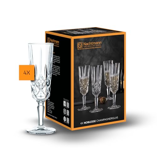 Spiegelau & Nachtmann Noblesse Champagner- glas 4er-Set aus Glas, Fassungsvermögen ca. ml., Transparent, Z109580 von Nachtmann
