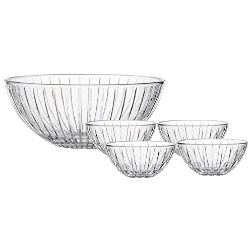 Spiegelau & Nachtmann Schalen-Set Milano, Salatschalen aus Glas, 4 kleine Schalen ø 13 cm / 1 große Schale ø 24,5 cm, spülmaschinenfest, Schalenset im Geschenkkarton, 2730195 von Spiegelau & Nachtmann