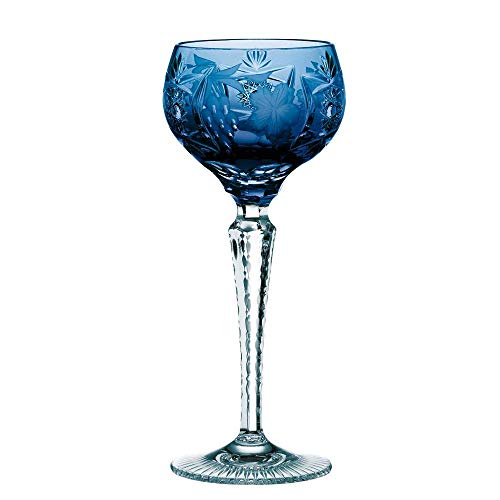 Nachtmann Weinglas mit Schliffdekoration, Blaues Weinglas, Kristallglas, 230 ml, Kobaltblau, Traube, 0035951-0 von Nachtmann