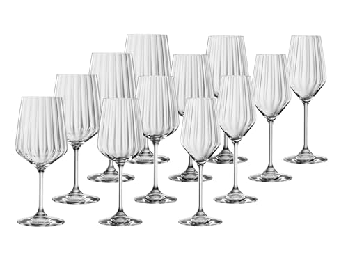 Spiegelau, 12-teiliges LifeStyle Set, 4x Rotweinglas (630 ml), 4x Weissweinglas (440 ml), 4x Champagnerglas (310 ml), 4459994, Weingläser und Sektgläser aus Kristallglas, Spülmaschinenfest, Klar von Spiegelau
