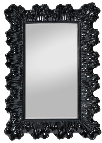 Spiegelprofi H0160481 Rahmenspiegel Mona, 80 x 120 cm schwarz Glanz von Spiegelprofi