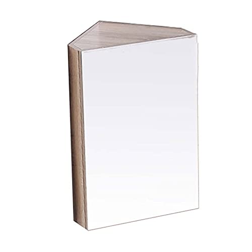 Eckspiegelschrank Schrank Mit Spiegel Dreieck-Wandschrank Massivholz-Badschrank Zweischichtiger Aufbewahrungsspiegelschrank (Color : Wood, Size : 29 * 29 * 60cm) von Spiegelschränke