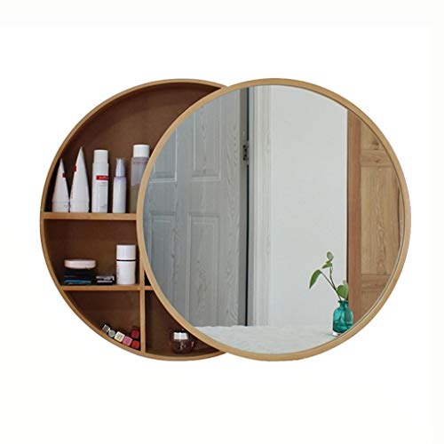 Spiegelschränke Badezimmermöbel Badezimmerspiegel Wand Badezimmerspiegel Mit Speicherschrank Runder Spiegel Bad Kosmetikspiegel Lagerspiegel (Color : E, Size : 70cm) von Spiegelschränke