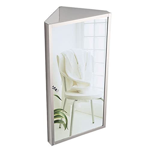Spiegelschränke Edelstahl-Eckspiegelschrank Badezimmer-Dreieck Schlafzimmer-Eckschrank mit Spiegel Wandspiegelschrank von Spiegelschränke