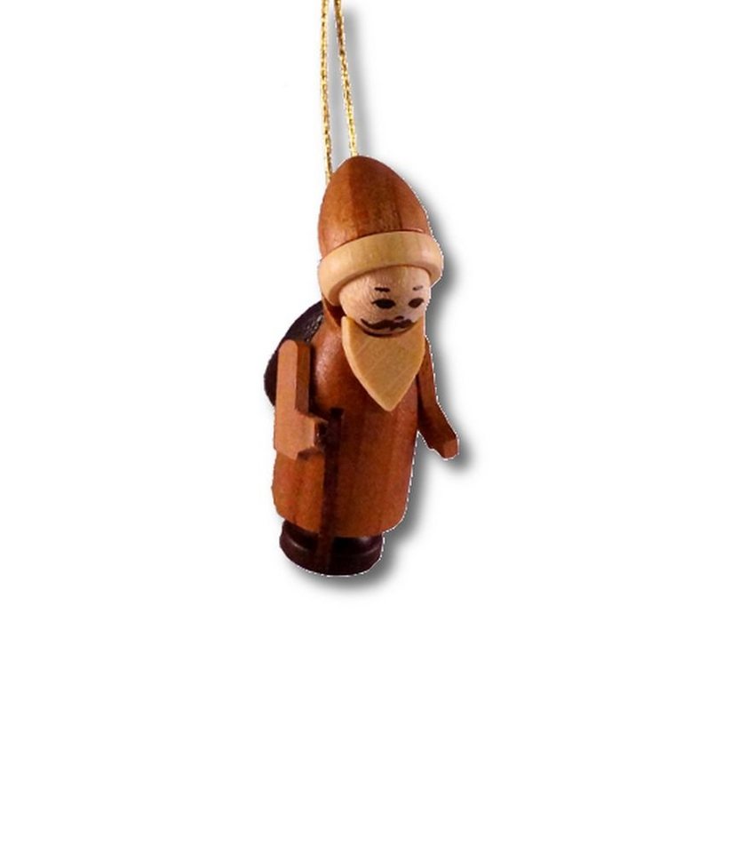 Spielwarenmacher Günther e.K. Christbaumschmuck Baumbehang Baum mit Weihnachtsmann klein natur Höhe=3,5cm NEU, Spitzbart, Stock, zum anhängen von Spielwarenmacher Günther e.K.