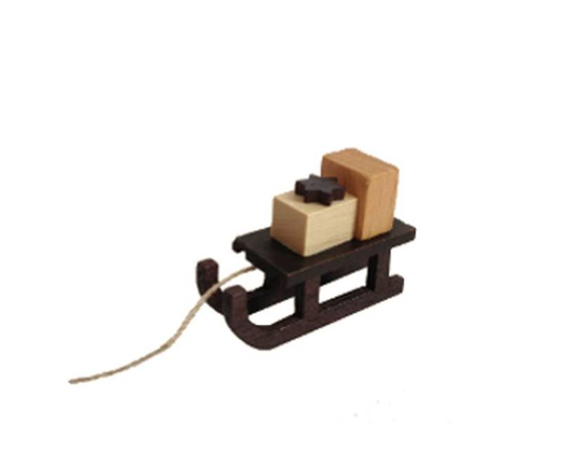 Spielwarenmacher Günther e.K. Christbaumschmuck Baumbehang Schlitten natur Höhe=3cm NEU von Spielwarenmacher Günther e.K.