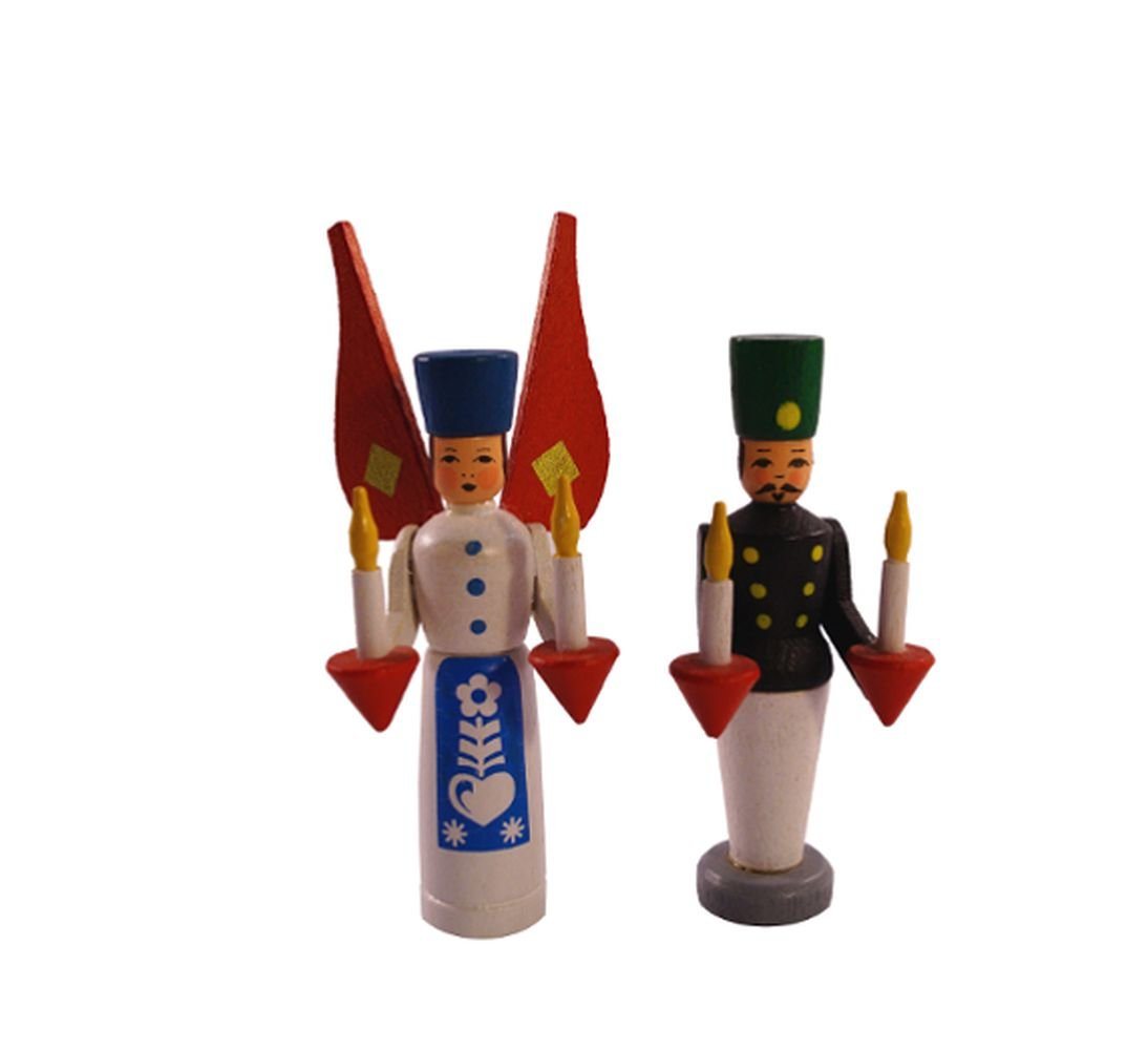 Spielwarenmacher Günther e.K. Weihnachtsfigur Miniaturfigur Engel & Bergmann bunt HxBxT 7,5 & 6x3x2cm NEU, Engel mit roten Flügen, für Setzkasten von Spielwarenmacher Günther e.K.