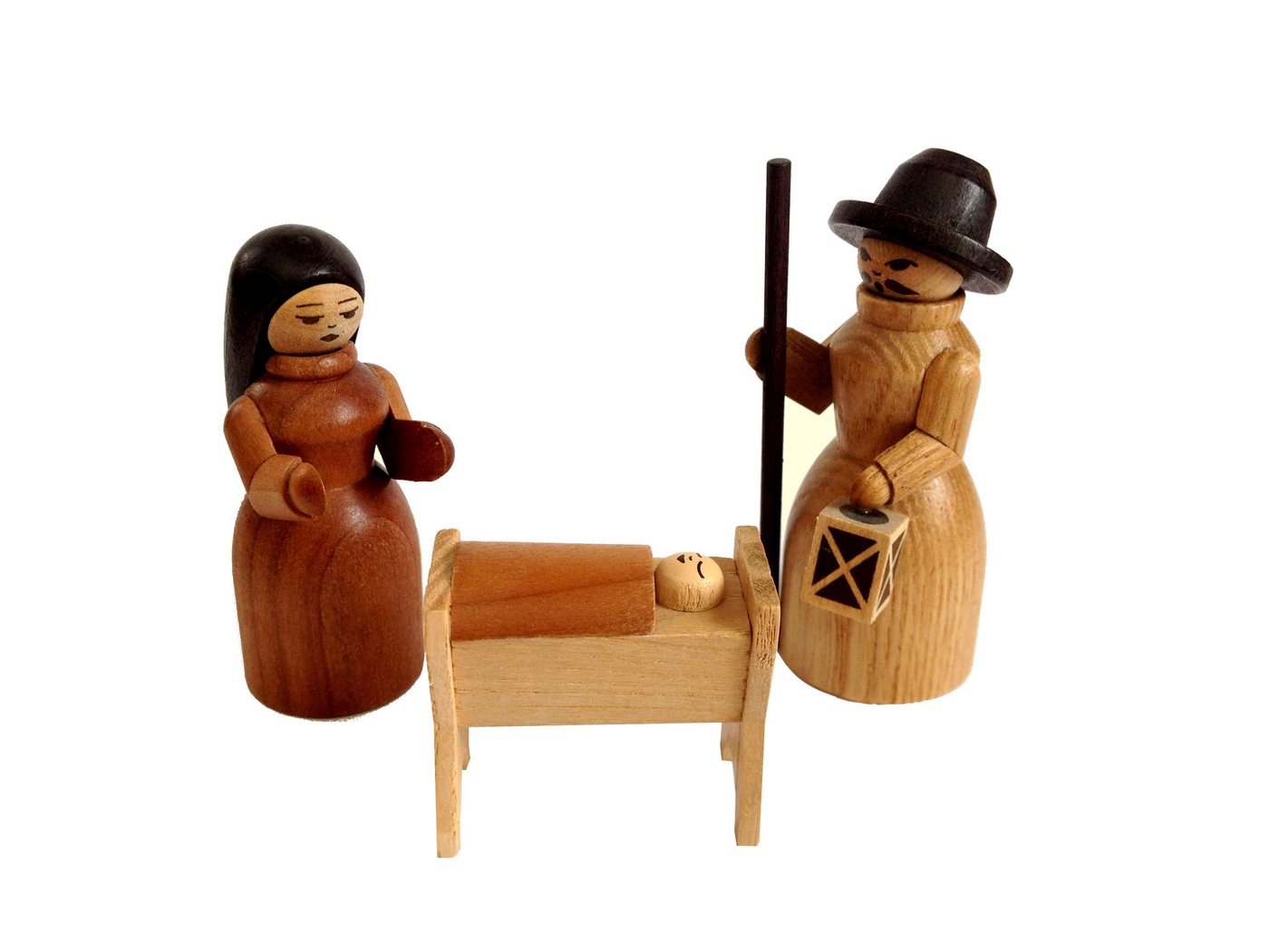 Spielwarenmacher Günther e.K. Weihnachtsfigur Miniaturfigur Holzfiguren Maria & Josef Höhe=9cm NEU, verschiedene Brauntöne, für Setzkasten von Spielwarenmacher Günther e.K.