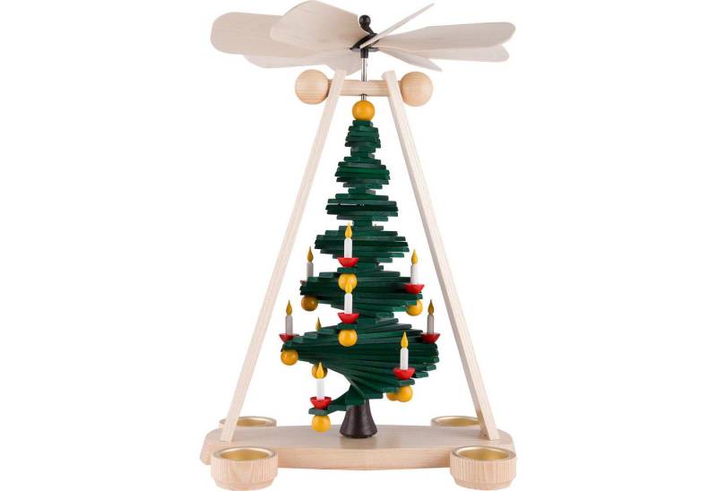 Spielwarenmacher Günther e.K. Weihnachtspyramide 1-stöckige Pyramide mit Stufenbaum (40cm) von Spielwarenmacher Günther von Spielwarenmacher Günther e.K.