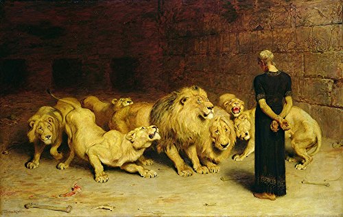 Briton Riviere - Daniel in The Lions' Den 1872 - Medium - Semi Gloss Print Briton Riviere - Daniel in The Lions' Den 1872 - Medium - Semi Gloss Print von Spiffing Prints