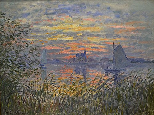 Claude Monet - Marine View with a Sunset - Large - Semi Gloss Print von Spiffing Prints