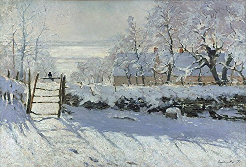 Claude Monet - The Magpie 1869 - Large - Semi Gloss Print von Spiffing Prints