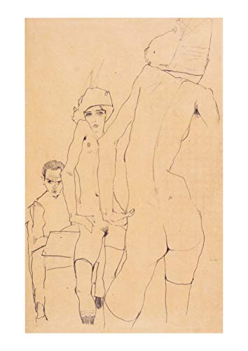 Egon Schiele - Schiele mit Aktmodell vor dem Spiegel - Medium - Matte - Unframed von Spiffing Prints
