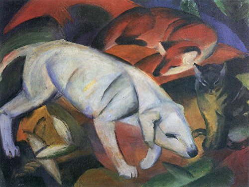 Franz Marc - DREI Tiere - Large - Semi Gloss Print von Spiffing Prints
