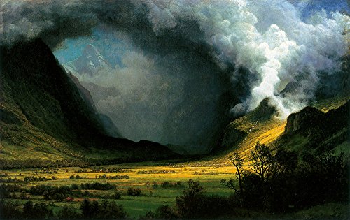 Spiffing Prints Albert Bierstadt - Storm in The Mountains - Extra Large - Matte - Black Frame von Spiffing Prints