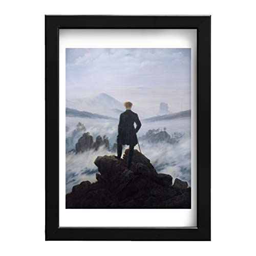 Spiffing Prints Caspar David Friedrich - The Wanderer Above The Sea of Fog 1818 - Large - Archival Matte - Framed Spiffing Prints Caspar David Friedrich - The Wanderer Above The Sea of Fog 1818 - Large - Archival Matte - Framed von Spiffing Prints