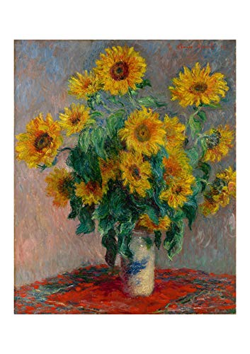 Spiffing Prints Claude Monet - Sunflowers - Small - Semi Gloss - Ungerahmter Kunstdruck Poster von Spiffing Prints