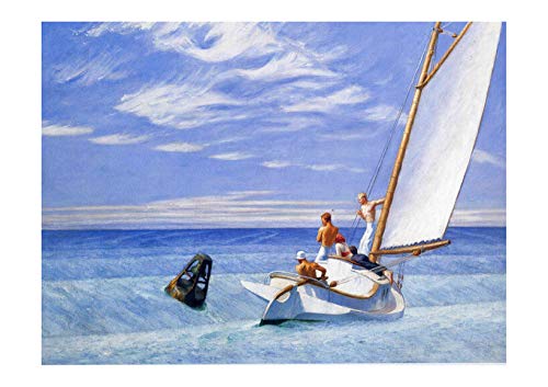 Spiffing Prints Edward Hopper Ground Swell Giclée-Giclée, groß, matt, gerahmt von Spiffing Prints