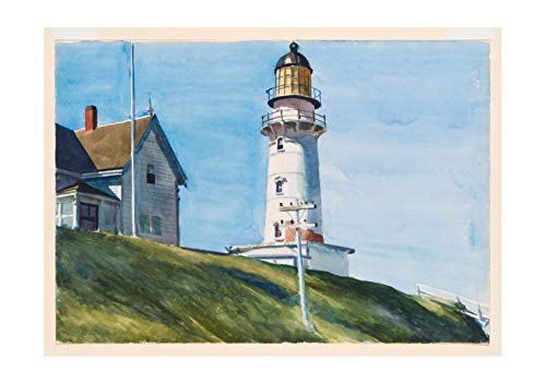 Spiffing Prints Edward Hopper - Lighthouse at Two Lights II - Small - Semi Gloss - Unframed von Spiffing Prints