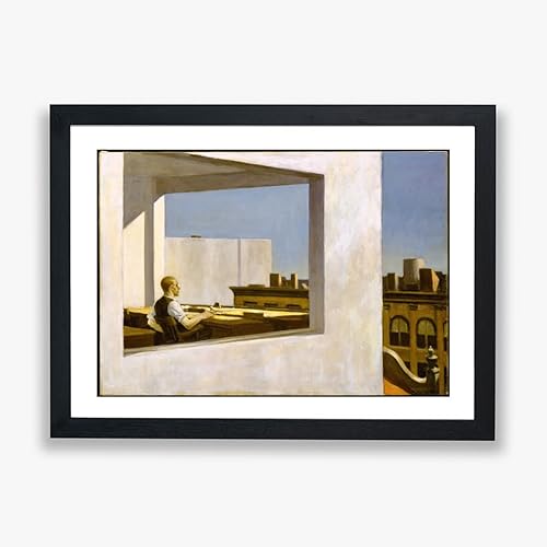 Spiffing Prints Edward Hopper - Office in a Small City 1953 - Wall Poster/Home Décor Art/Giclee Print- Framed Print - Extra Large von Spiffing Prints