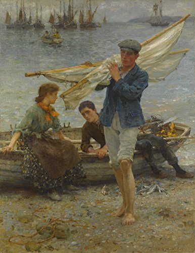 Spiffing Prints Henry Scott Tuke - Return from Fishing (1907) - Extra Large - Matte Print von Spiffing Prints