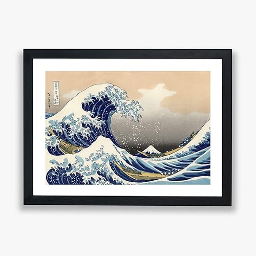 Spiffing Prints Katsushika Hokusai The Great Wave at Kanagawa - Wall Poster/Home Décor Art/Giclee Print- Framed Print - Large von Spiffing Prints