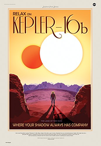 Spiffing Prints Kepler-16b NASA Space Tourism - Large - Matte Print von Spiffing Prints