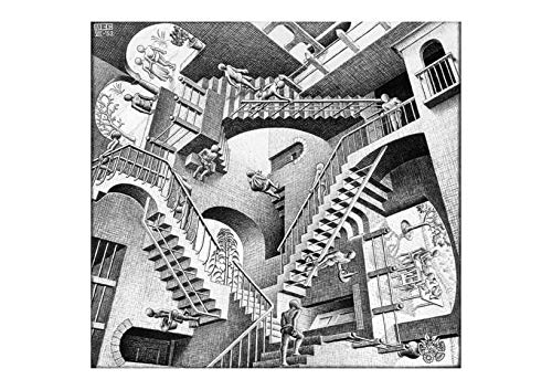 Spiffing Prints M C Escher - Relativitätsgitter - klein - matt - ungerahmt Kunstdruck Poster von Spiffing Prints