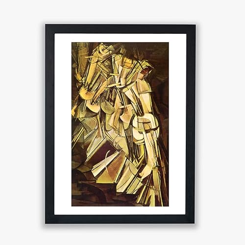Spiffing Prints Marcel Duchamp Nude Descending a Staircase 1912 - Wall Poster - Home Décor Art - Giclee Print - Framed Print - Extra Large von Spiffing Prints