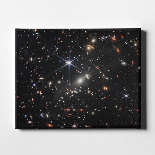 Spiffing Prints NASA James Webb-Teleskop – Deep Field – Leinwandbild – Wohnkultur Kunst – Giclée-Druck – Extra groß von Spiffing Prints